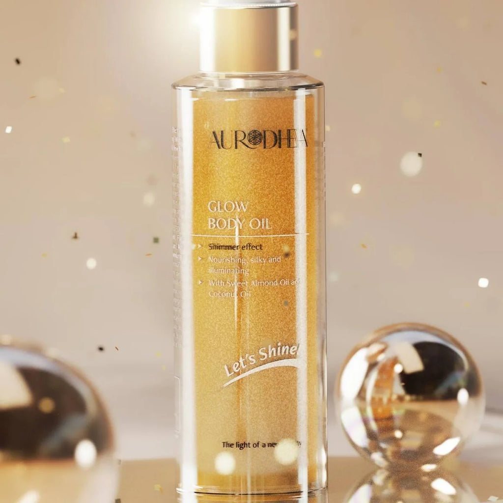 Aurodhea Glow Body Oil - 100 ml | Enriched with Sweet Almond Oil and Coconut Oil
