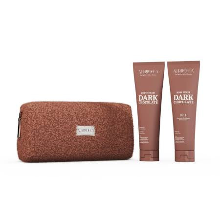 Aurodhea "Dark Chocolate" Gift Set - Body Scrub & Cream with HYDRACORE™ + Teddy Pouch